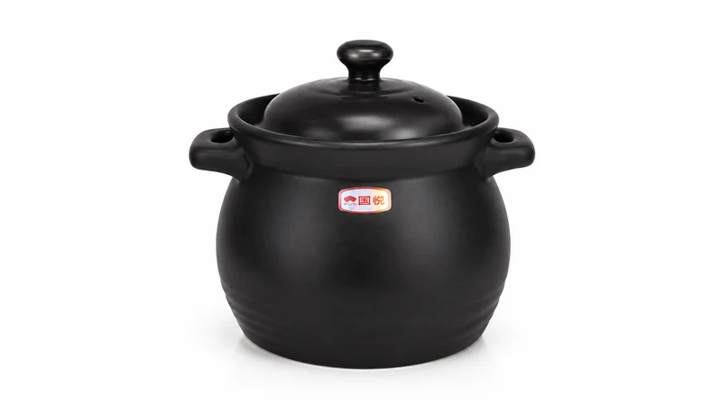 CHEFCO,K210K, Heat-Resistant Ceramic Casserole Pot with Lid,2.5L,Black