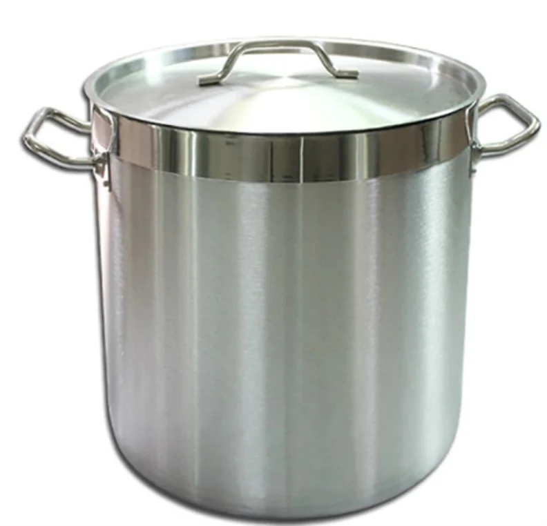 Sub-equip,SPWL-2518, Heavy-Duty Stainless Steel Stock Pot with Lid Set with Reinforced Handles (25cm/9.8" Dia x H 18cm/7")