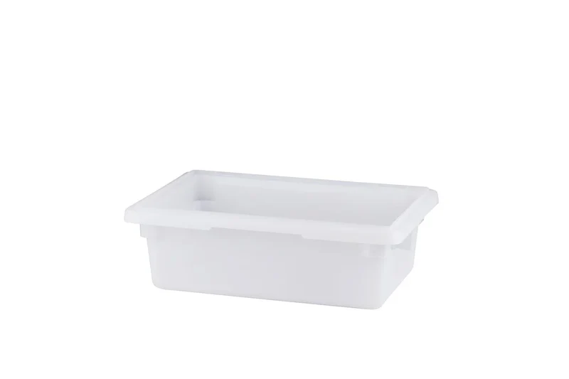 P-067P,White Polypropylene Food Storage Box,Half Size,3.5Gal/11.4,18"x12"x6"