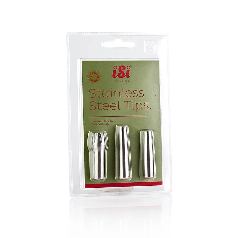 iSi - Schraub-Garniertülle Set (Gerade, Tulpen- + Sterntülle), Edelstahl, 3 tlg.