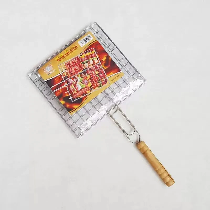 CHEFCO,BBQ-2421,Handheld Stainless Steel BBQ Grill Net Basket(24cmLx21cmW)