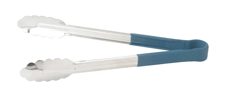UTPH-12B - Heat Resistant Heavy-Duty Utility Tongs with Polypropylene Handle - 12", Blue