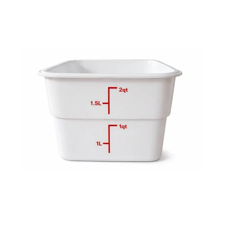 Sub-equip,PSC-2QT, 2 Quart Polycarbonate Square Food Storage Container, White