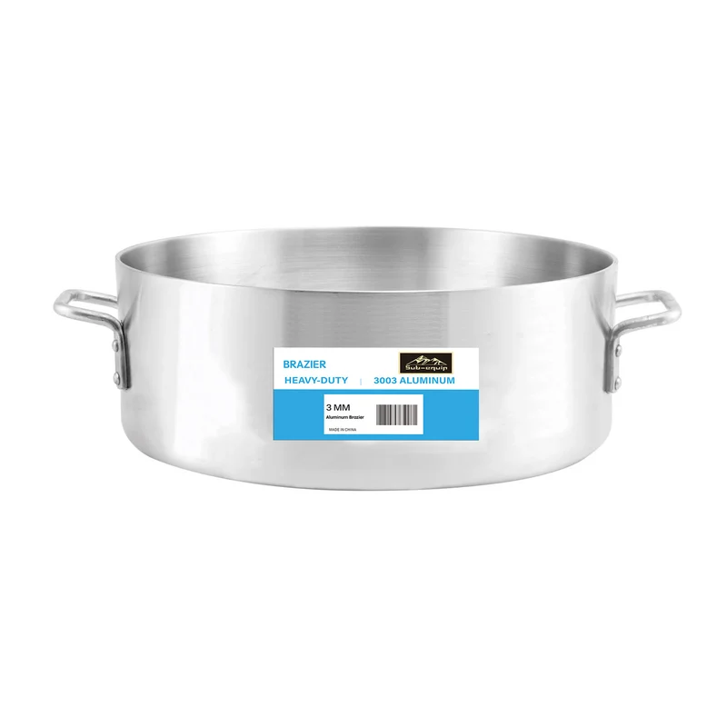 Sub-equip, ALB-35QT，Heavy Weight 3mm Aluminium Brazier with 2 Handles, 35 QT