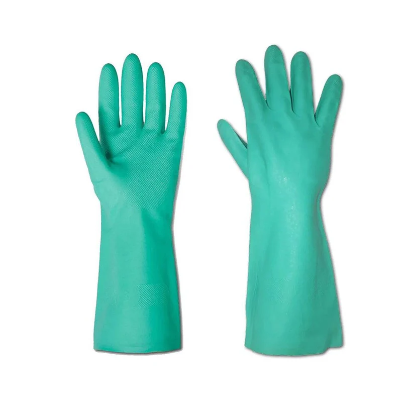 CHEFCO,1234-L, Chemical Resistant Nitrile Gloves, Solvent and Pesticide Resistant, Reusable, Green,Large (12 pairs)