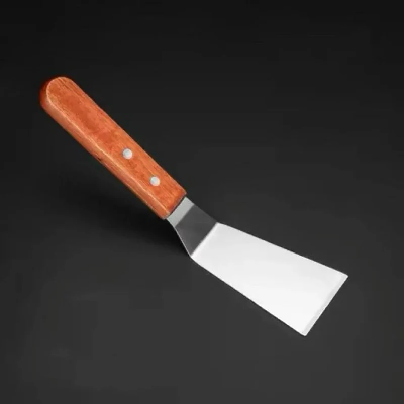 CHEFCO ,TN-32, Grill Spatula with Offset Wooden Handle – Stainless Steel Blade(4"X2")