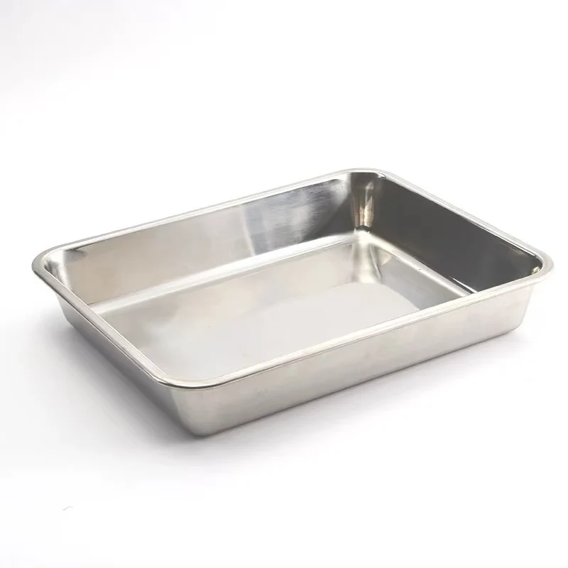 CHEFCO,SST-1411, Stainless Steel Tray (14"L x 10.7"W x 2.4"H)