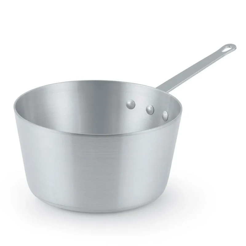 Sub-equip,ASP-2.5QT, Heavy-Weight Tapered Aluminium Natural Finish Sauce Pan(18.2cm/7.2" Dia ,3mm Thickness)