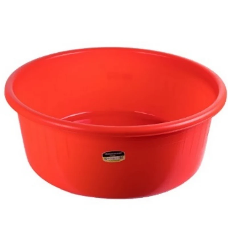 CHEFCO,RD48A, Round Plastic Wash Dish Pan ,Red-18.9"Dia x6.5"H