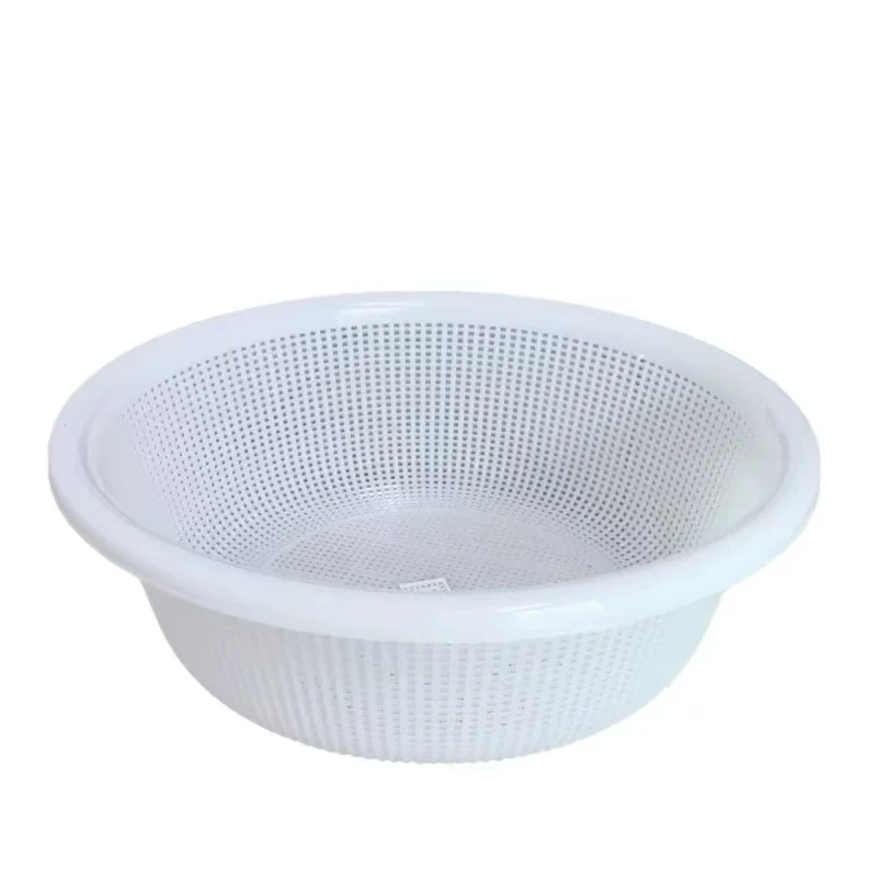 CHEFCO,WH38, Round Plastic Vegetable Wash Basket (Small Grid),White14.8"Dia x5.7"H