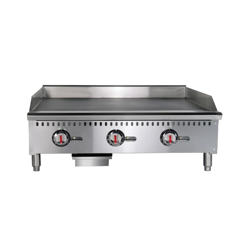 Turbo Range, TR-G36MD-T, 36" Gas Chrome Plated Countertop Griddle with thermostatic Controls-90,000BTU
