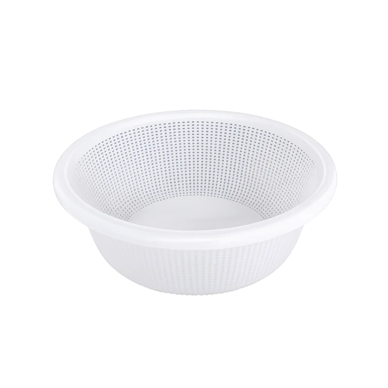 CHEFCO,WH320, Plastic Round Vegetable Wash Basket, White (Fine Grid)-15"Dia x5.3"H