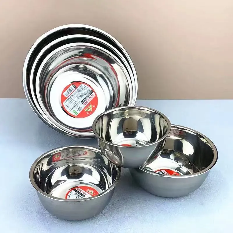 CHEFCO,DMB-20, 20CM Flat Bottom Stainless Steel Mixing Bowl