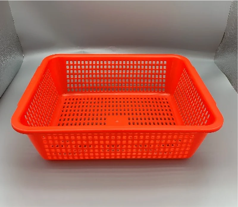 CHEFCO,RD32S,Plastic Square Vegetable Wash Baskets (Small Grid),Red-19.3"L x 15.4"W x6.3"H