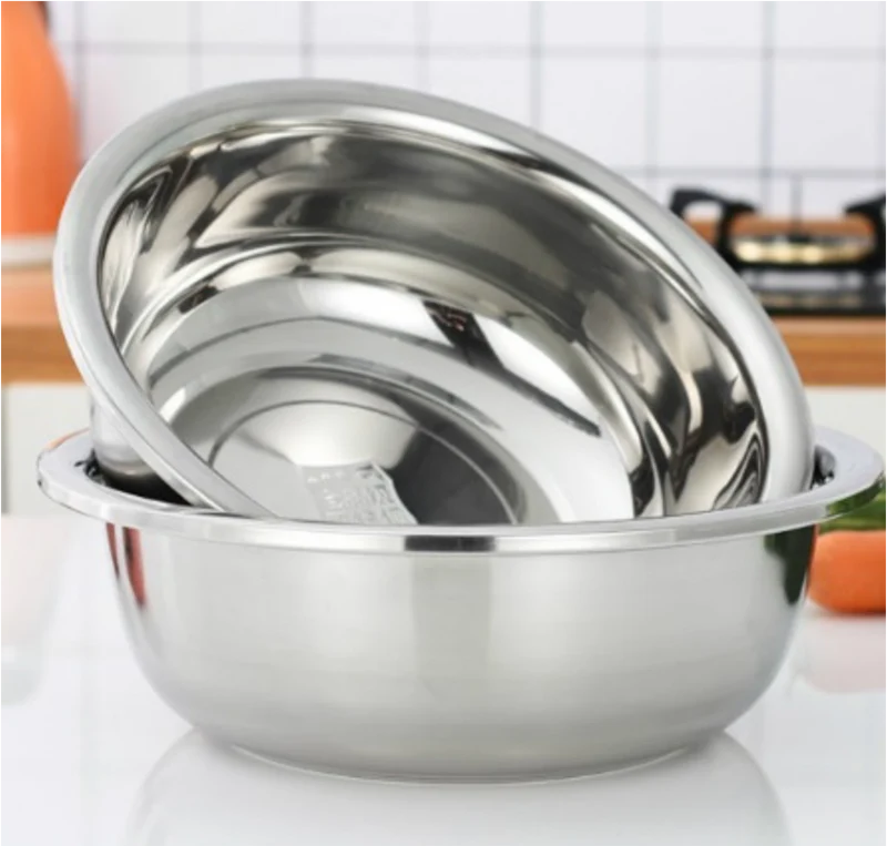 CHEFCO,SUS304-68, 70cm/27.6"Dia Heavy Weight Flat Bottom Stainless Steel Mixing Bowl
