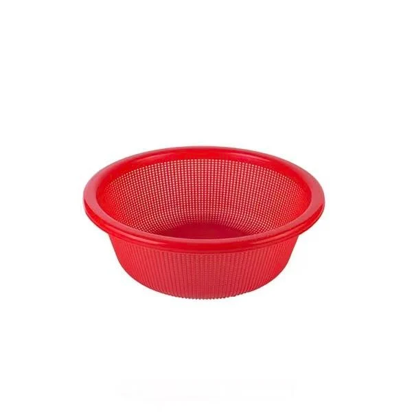 CHEFCO,RD320, Plastic Round Vegetable Wash Basket ,Red (Fine Grid)-15.2"Dia x 5.3" H