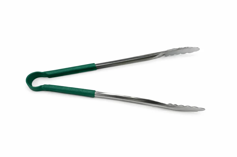 Sub-Equip,UTOH-16G, 16" Stainless Steel Utility Tongs with Frosted Non-Slip Grip Handle ,Green