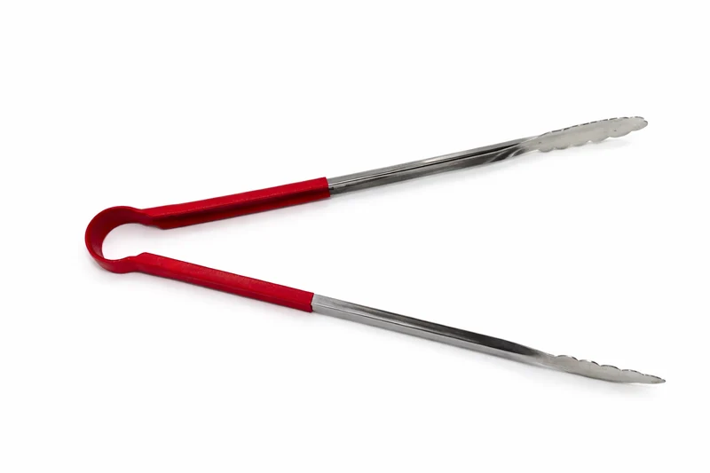 Sub-Equip,UTOH-16R, 16" Stainless Steel Utility Tongs with Frosted Non-Slip Grip Handle ,Red