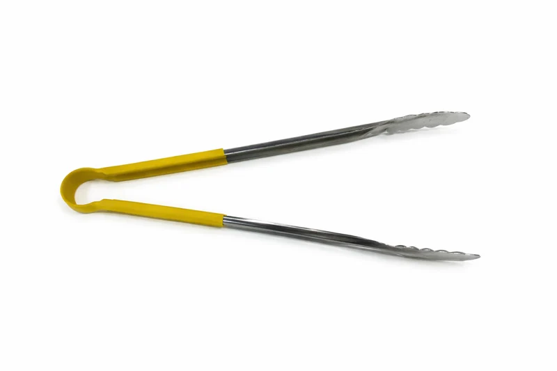 Sub-Equip,UTOH-16Y, 16" Stainless Steel Utility Tongs with Frosted Non-Slip Grip Handle ,Yellow