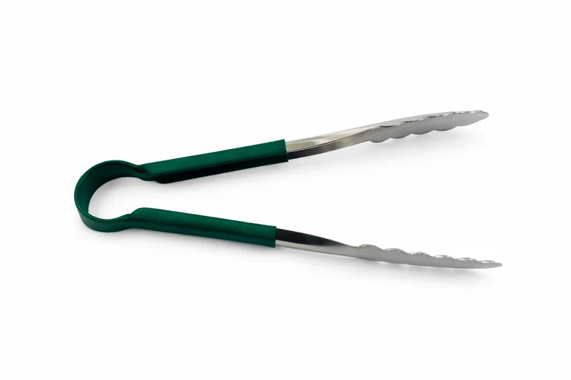 Sub-Equip,UTOH-12G, 12" Stainless Steel Utility Tongs with Frosted Non-Slip Grip Handle ,Green