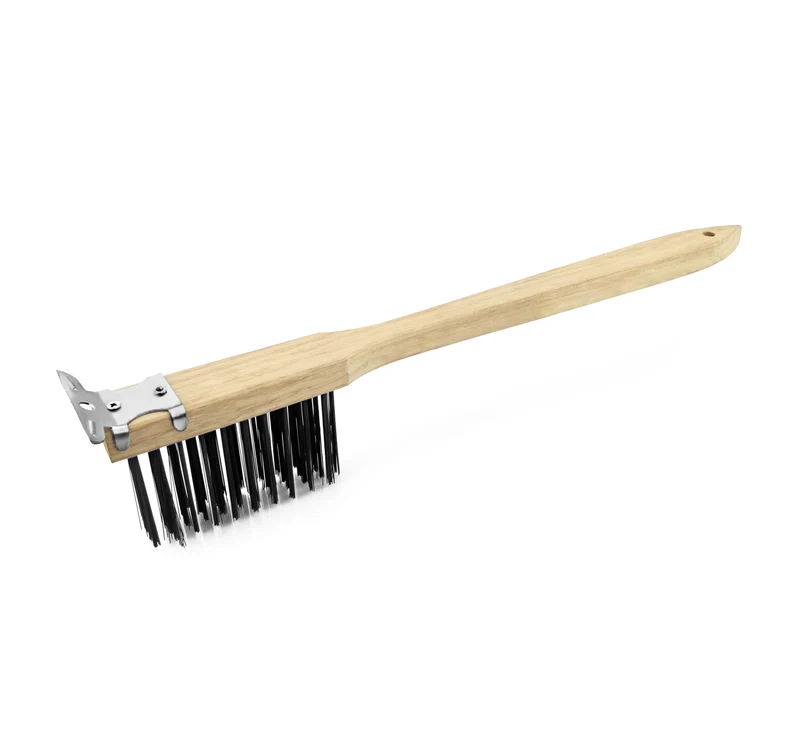 CHEFCO,BR-20S, Wooden Wire Bristle Scratch Brush, 20" Long