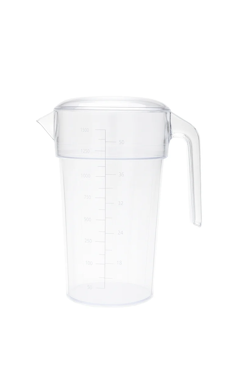 Sub-equip,SE-2015T,Polycarbonate Water Pitcher with Lid Measuring Cup ,Clear 1500ml