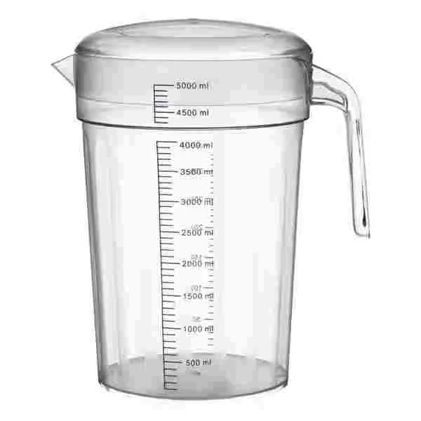 Sub-equip,SE-2050T,Polycarbonate Water Pitcher with Lid Measuring Cup ,Clear 5000ml