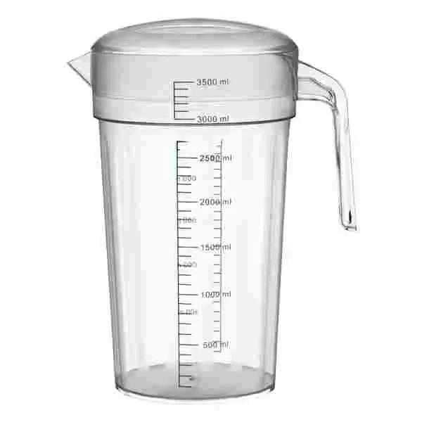 Sub-equip,SE-2035T,Polycarbonate Water Pitcher with Lid Measuring Cup ,Clear 3500ml