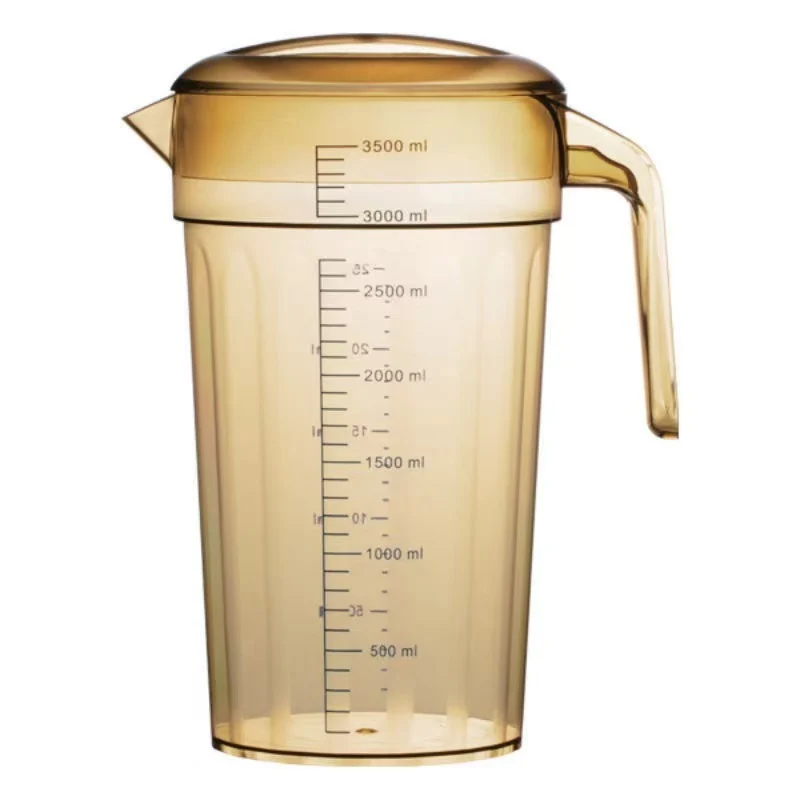 Sub-equip,SE-2035B,Polycarbonate Water Pitcher with Lid Measuring Cup ,Amber 3500ml