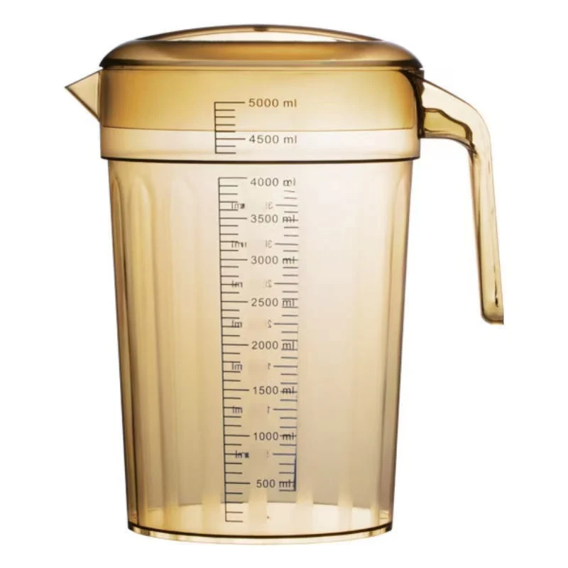 Sub-equip,SE-2050B,Polycarbonate Water Pitcher with Lid Measuring Cup ,Amber 5000ml