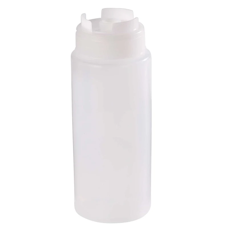 CHEFCO,PSD-16C, Plastic Squeeze Bottle wIth Non-Drip Silicone Spout,Clear, 16OZ