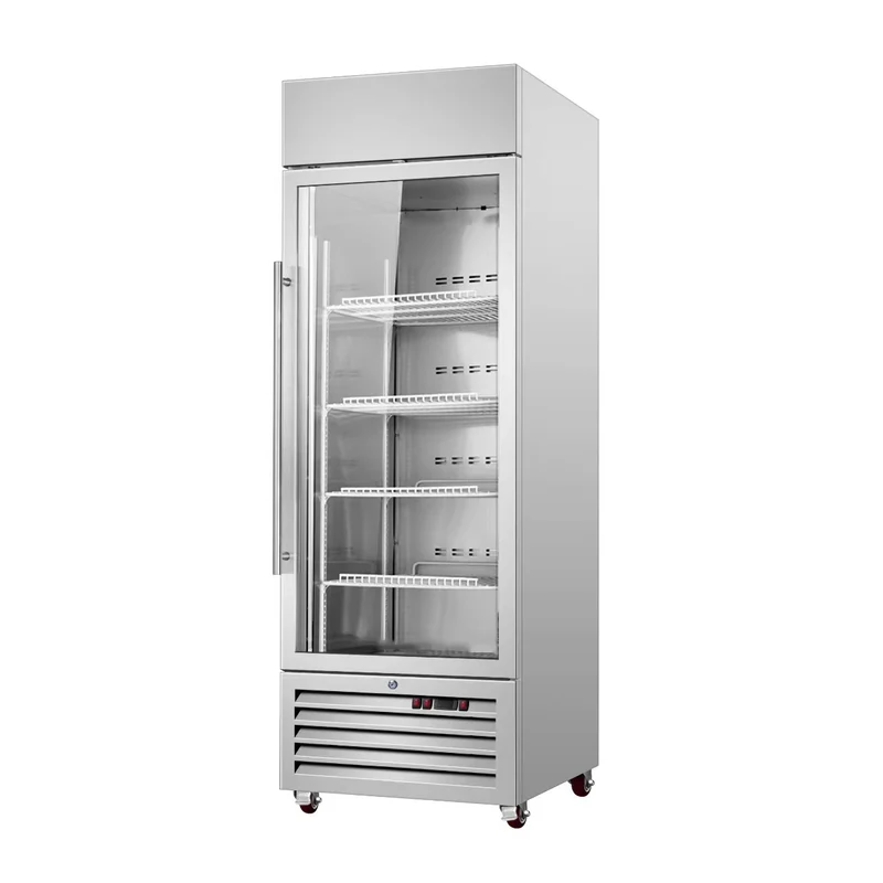 Sub-Equip, SCE-13RG, 23"Stainless Steel Glass Door Reach-In Refrigerator