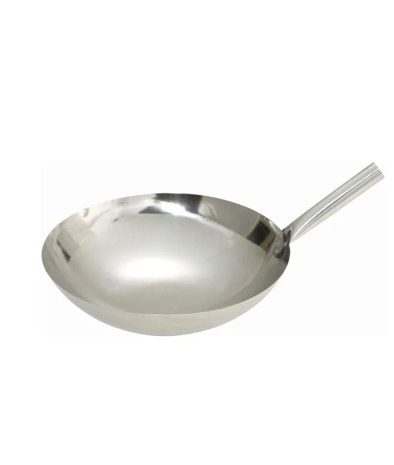 CHEFCO,WOK-14S, Stainless Steel Wok - 14", Nailed