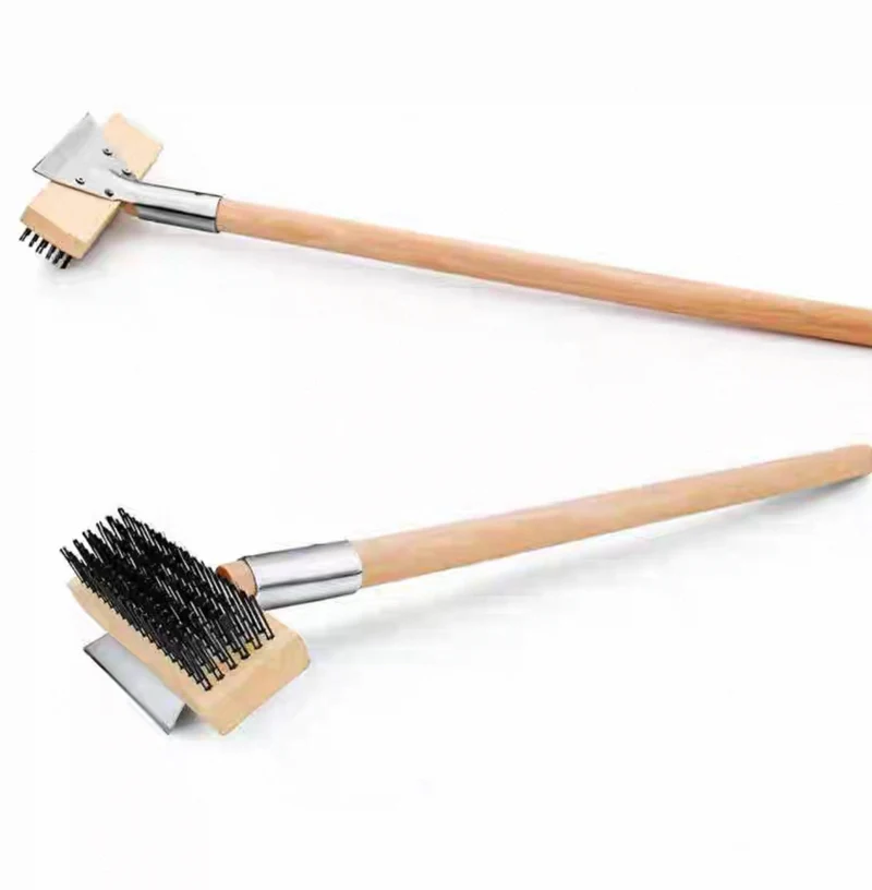 CHEFCO,BR-19, Pizza Oven Scraper with 27"Wooden Dandle