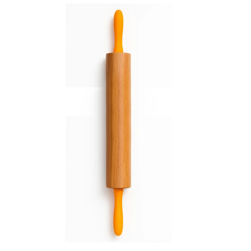 CHEFCO,6295, Wooden Rolling Pin with Plastic Handle(59CM/23.2"L)