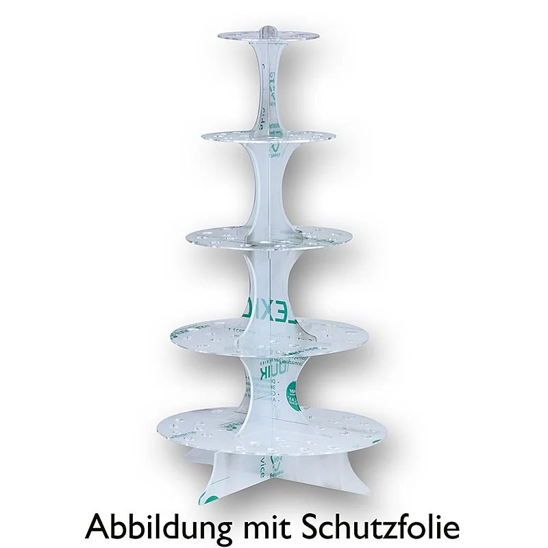 Mini-Waffelhörnchen-Halter, Plexiglas, 5 Etagen, 69cm Hoch, für 100 Hörnchen, 1 St