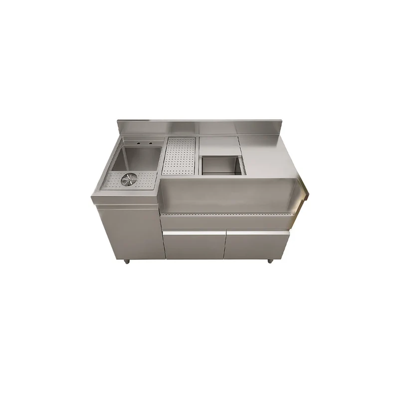 Chefco, 47"Stainless Steel Cocktail Station with Ice Bin (CTS-120)