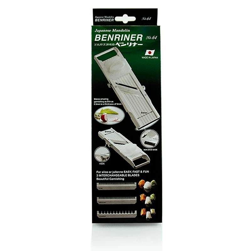 Gemüsehobel, Benriner Cutter BN-64/W, 3 Julienne Aufsätze, 1 St