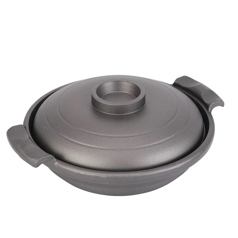 Chefco, 8" Aluminum Black Pot with lid, Stockpot stewpot (SH-20)
