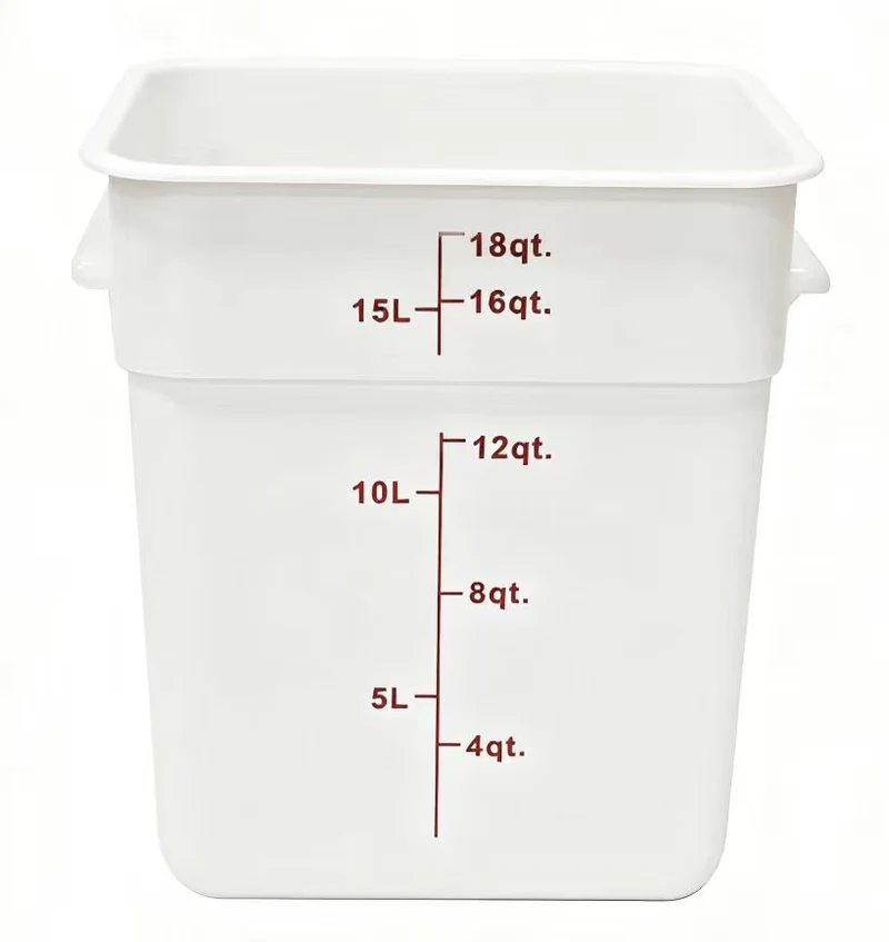 Sub-equip, PSC-18QT, 18 Quart Polycarbonate Square Food Storage Container, White