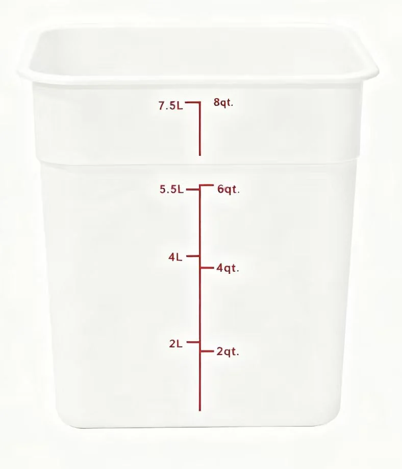 Sub-equip, PSC-8QT, 8 Quart Polycarbonate Square Food Storage Container, White