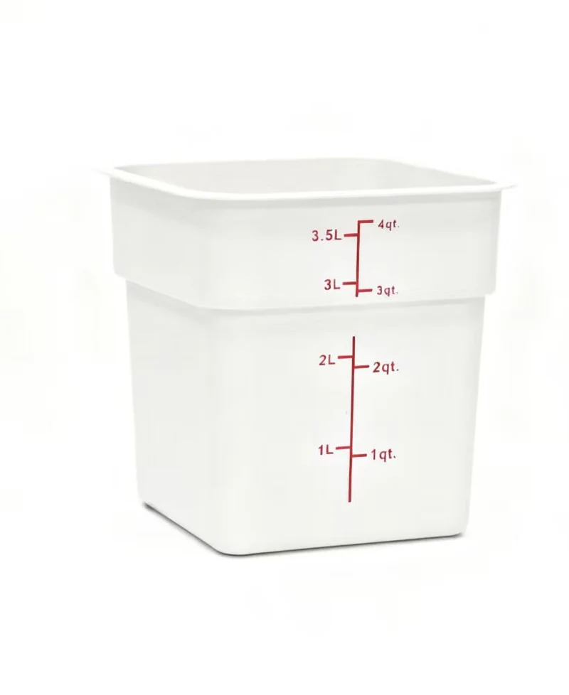 Sub-equip,PSC-4QT, 4 Quart Polycarbonate Square Food Storage Container, White