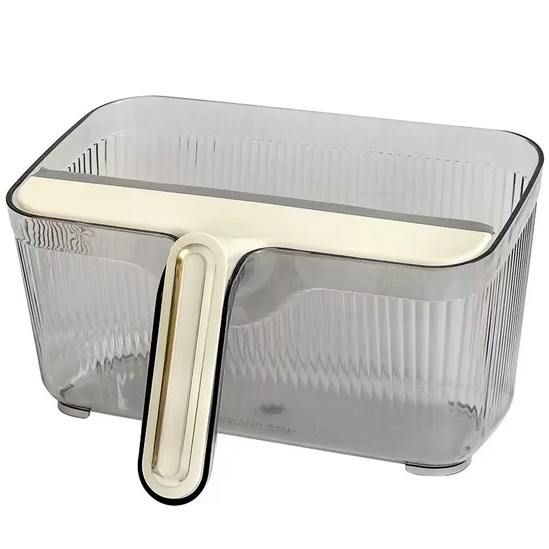 Chefco, SJ-5938G,Table Top Garbage Can, The Cleaning Bucket with Silicone Wiper, Gray