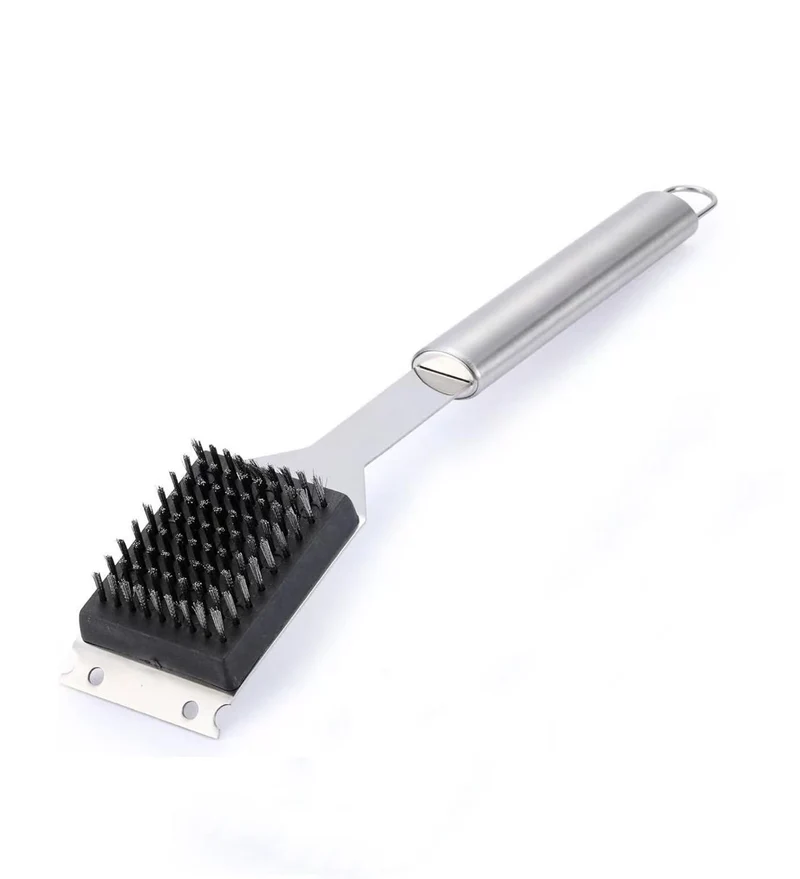 Chefco, 16" 2-in-1 Stainless Steel Grill Cleaning Brush And Scraper, Stainless Steel BBQ Grill Cleaning Brush (BR-16S)