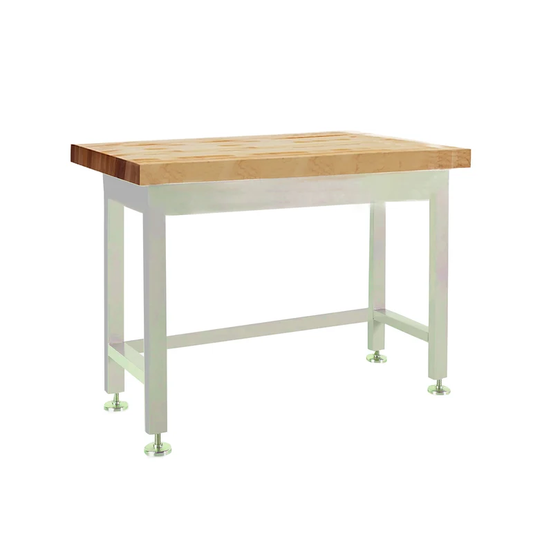 Chefco WTT-3048, Heavy-Duty Wooden Top Work Table with Stainless Steel Base – 2.5" wooden top, 30"x48"