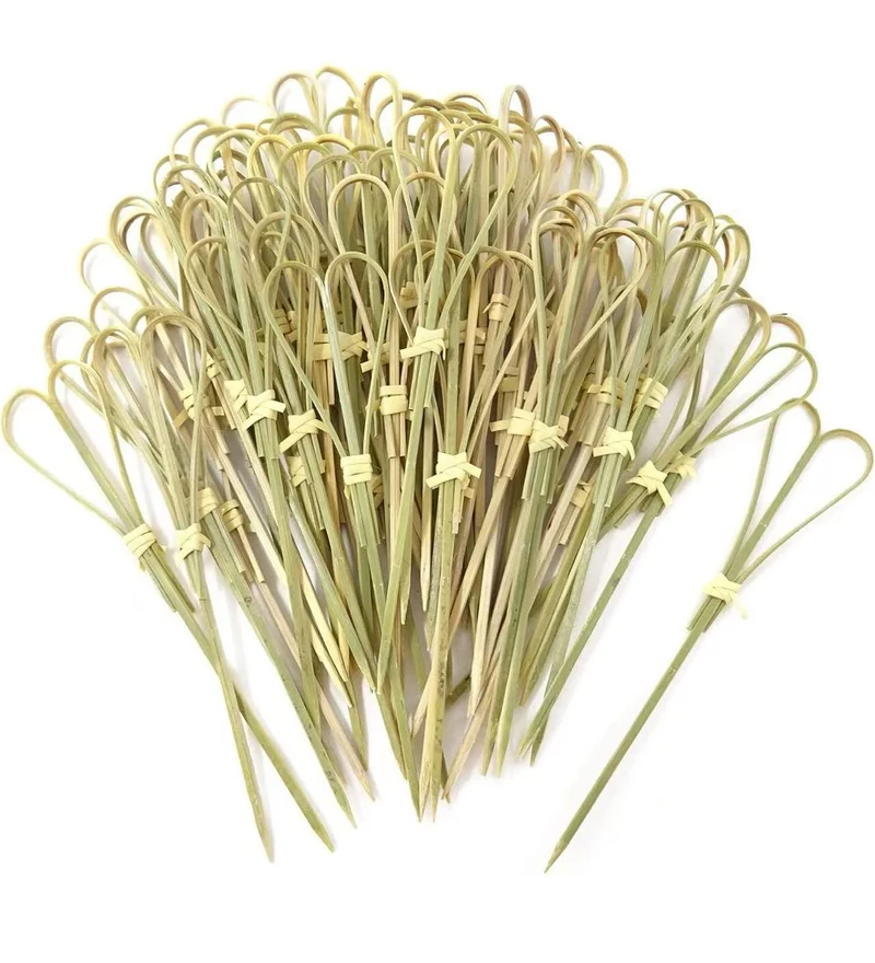 CHEFCO, 12cm / 4.7inch, Heart Shaped Cocktail Picks Bamboo Picks Skewers Toothpicks Sticks Appetizers Sandwich Fruit Picks (100PCS )