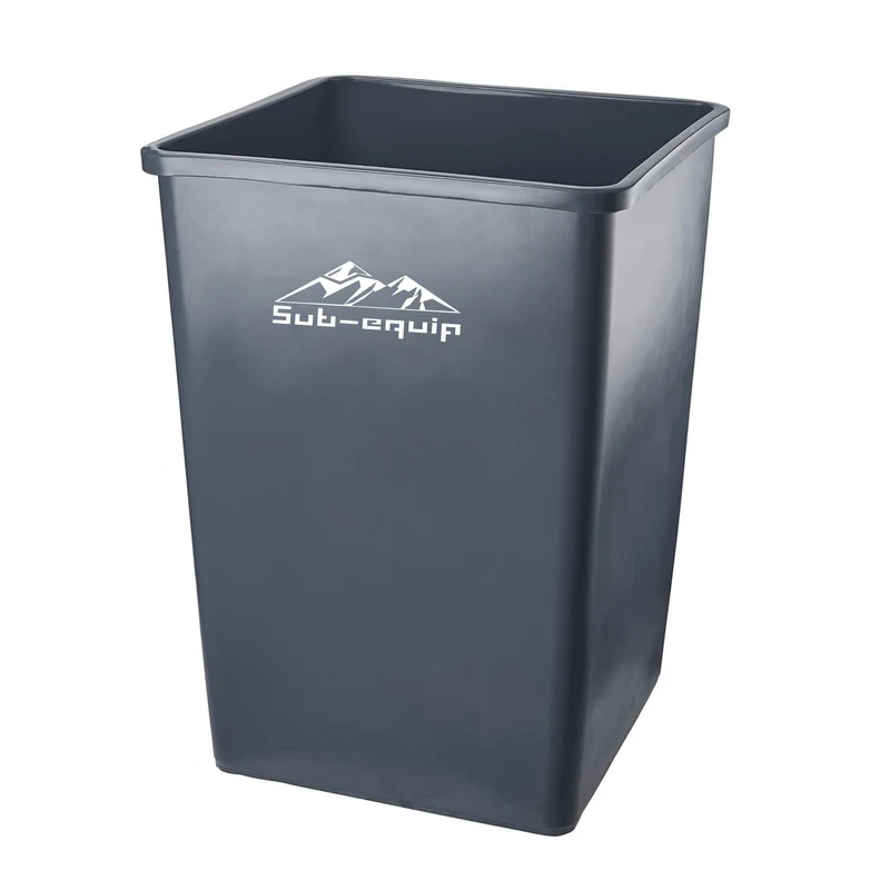 Tall Square Trash Can - 35 Gallon, Black 130L(STC-130K)