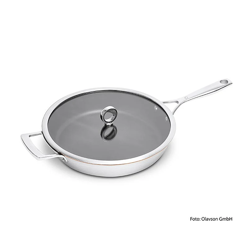 Olavson Kupferkern Pfanne, mit Deckel, beschichtet, 30cm, für alle Herdarten, 1 St