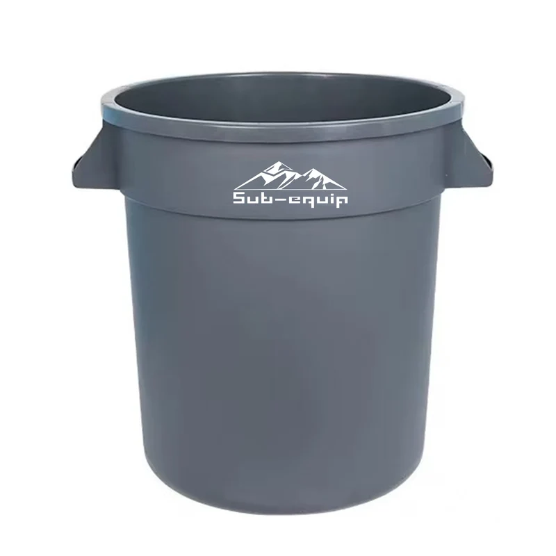 Sub-equip RTC-44G, Heavy-Duty Round Trash Can - Gray, 44 Gallon