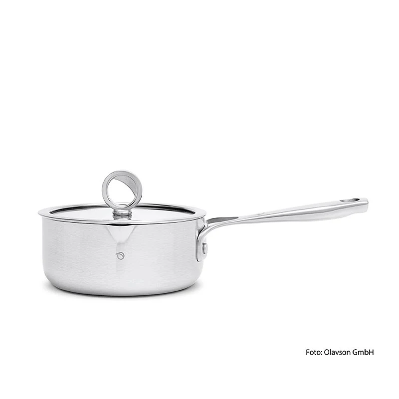 Olavson Kupferkern Stielkasserole, mit Deckel, 16cm, 1,3l, für alle Herdarten, 1 St